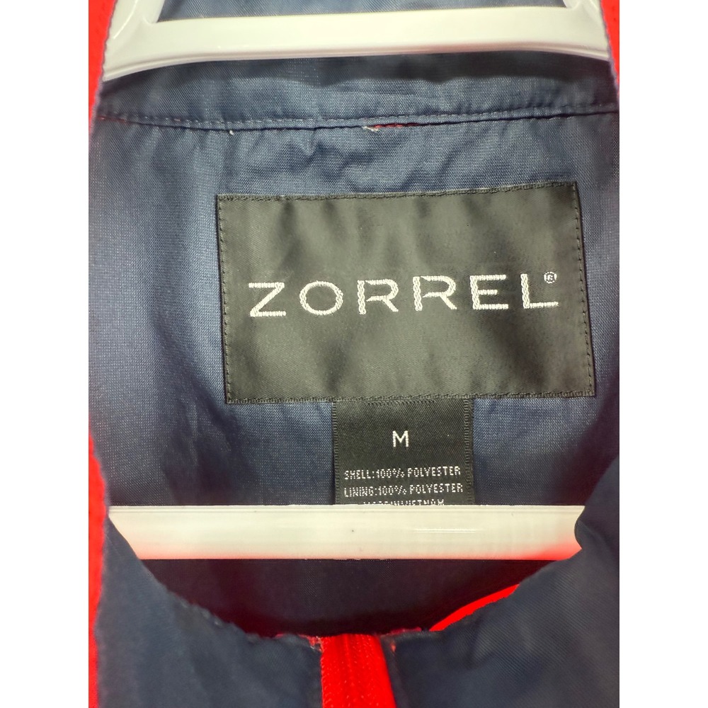 Zorrel Mens Red Short Sleeve Pullover Windbreaker Golf Jacket Size Medium - Picture 2 of 3